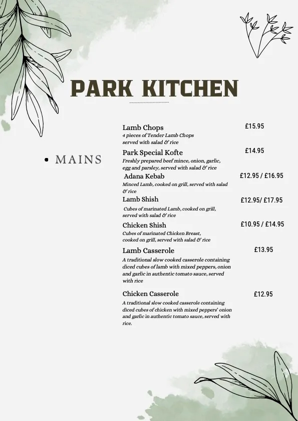 Restaurant Menu 2